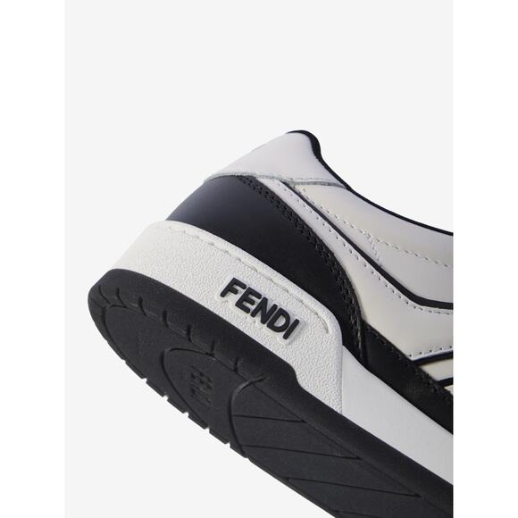 Fendi Match Sneakers Black White Leather FF Logo Monogram Low Top UK 11 US 12 - Picture 6 of 15